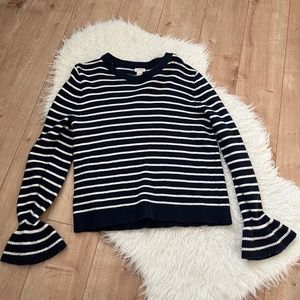 J Crew Crew Neck Long Sleeve w/ Bell Wrists
